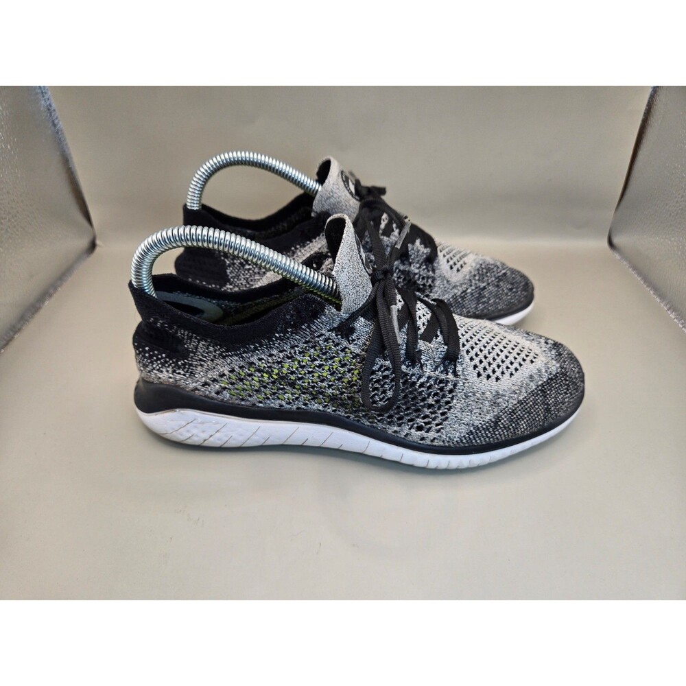 Nike Free RN Flyknit 2018 Oreo Shoes Women's 7.5 Black Running Athletic Sneakers